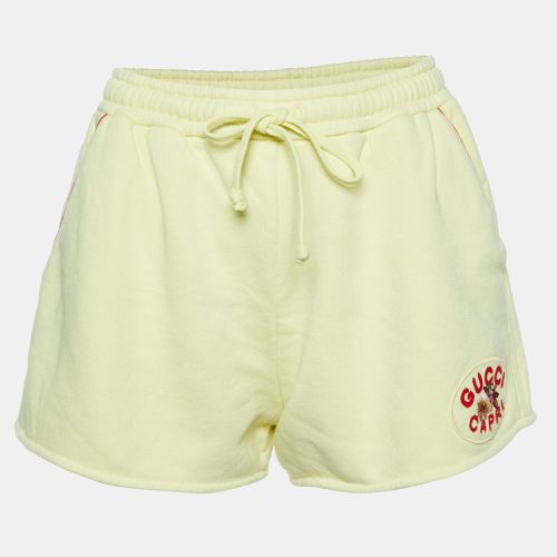 Gucci Yellow Cotton Logo Patch Shorts M - Gucci - Modalova