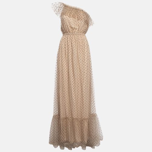 Gucci Beige Dot Embroidered Tulle One Shoulder Maxi Dress M - Gucci - Modalova