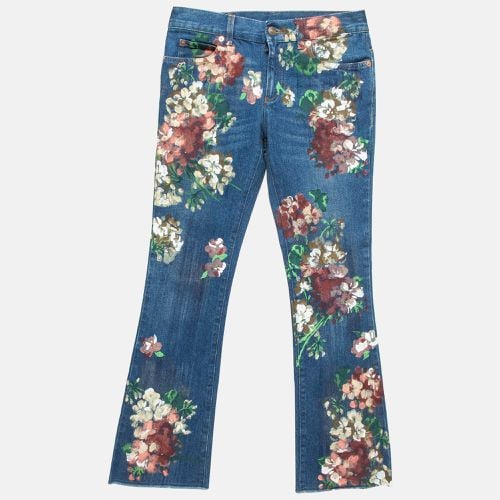 Gucci Blue Floral Hand Painted Denim Jeans XS Waist 23" - Gucci - Modalova