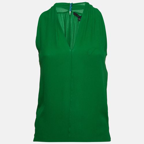 Gucci Green Silk Crepe V Neck Sleeveless Top S - Gucci - Modalova