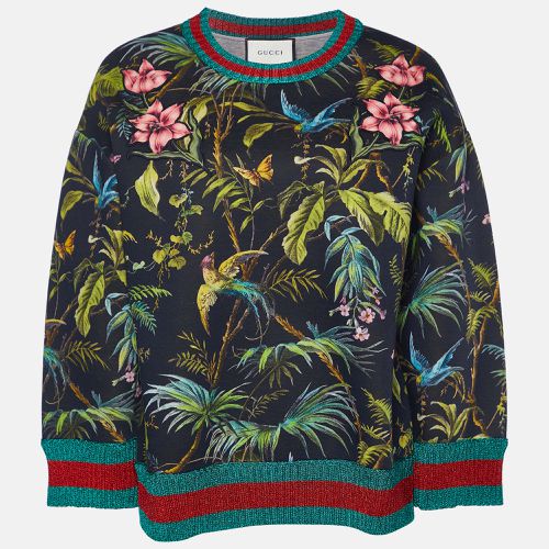 Gucci Black Printed Cotton Knit Sweatshirt M - Gucci - Modalova