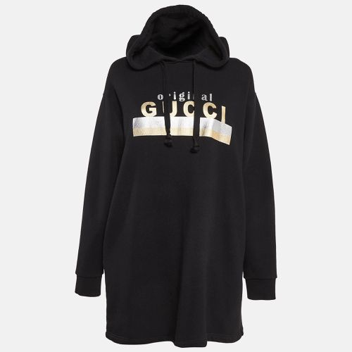 Logo Print Cotton Knit Hooded Dress S - Gucci - Modalova