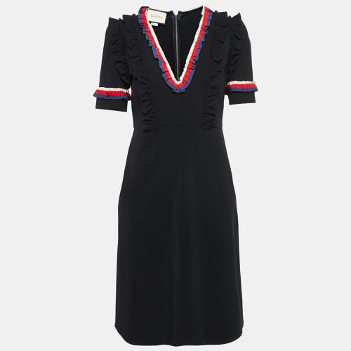 Gucci Black Jersey Ruffled Detail Sheath Dress L - Gucci - Modalova