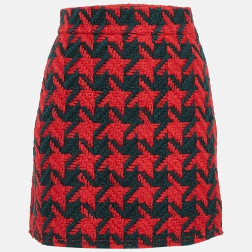 Gucci Red/Green Houndstooth Wool Mini Skirt S - Gucci - Modalova