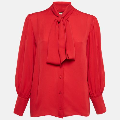 Satin Silk Tie-Up Neck Blouse S - Gucci - Modalova