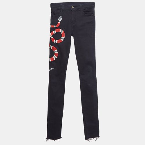 Snake Applique Denim Skinny Fit Jeans S Waist 26" - Gucci - Modalova