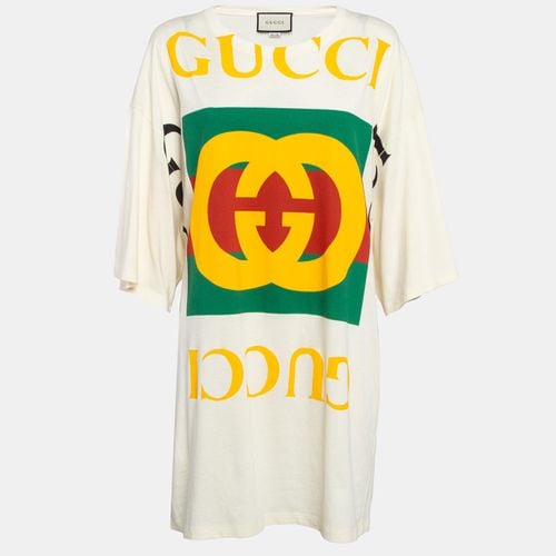 Retro Logo Print Oversized T-Shirt Dress S - Gucci - Modalova