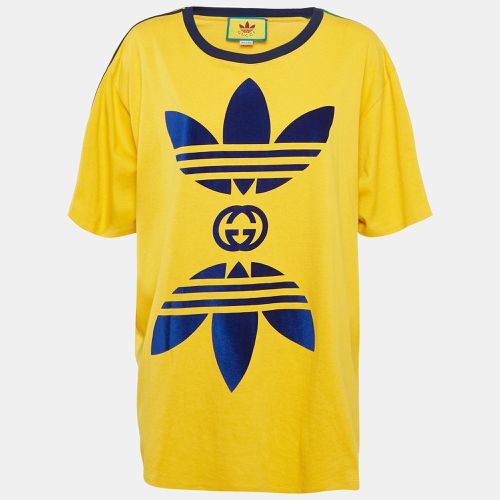 Gucci x adidas Yellow Printed Cotton Oversize T-Shirt L - Gucci - Modalova