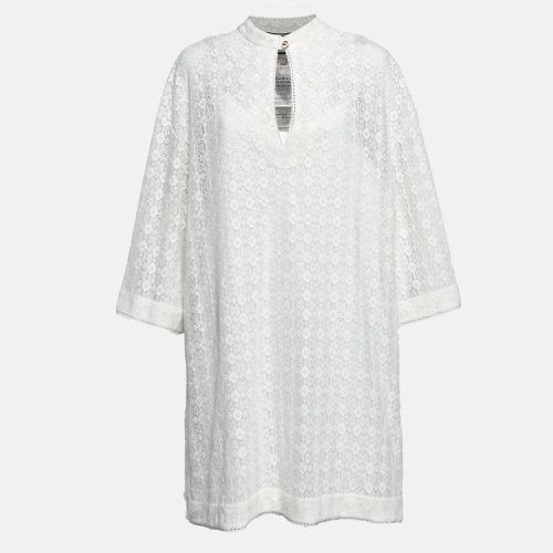 Gucci White GG Floral Lace Mini Tunic Dress XL - Gucci - Modalova