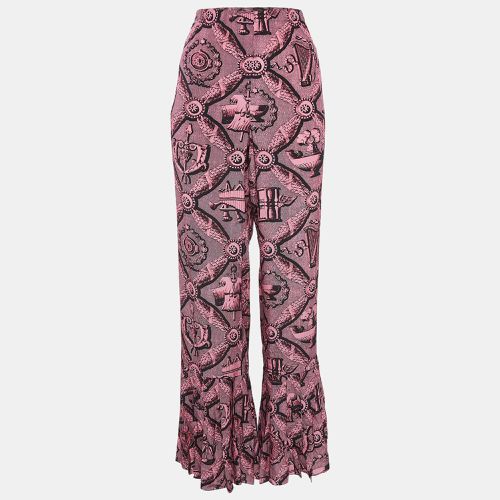 Printed Silk Flared Trousers L - Gucci - Modalova