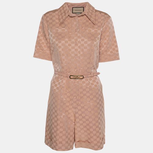 Gucci Pink GG Supreme Cotton Blend Belted Playsuit S - Gucci - Modalova