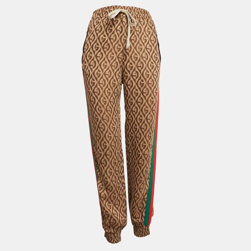 Gucci Brown Logo Jacquard Crepe Trackpants S - Gucci - Modalova