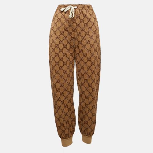 Gucci Brown GG Supreme Print Jersey Track Pants S - Gucci - Modalova