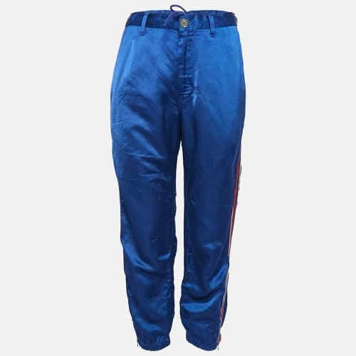 Embroidered Linen Blend Satin Trackpants L - Gucci - Modalova