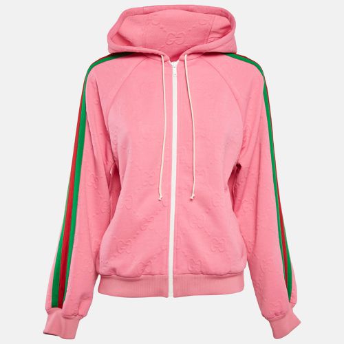 Gucci Pink GG Jersey Jacquard Web Stripe Zip-Up Jacket S - Gucci - Modalova