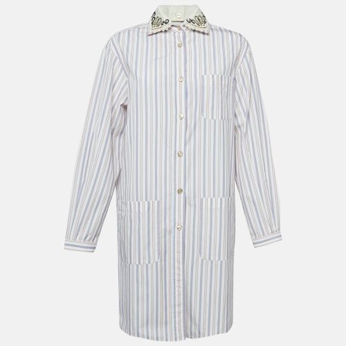 Stripe Cotton Detachable Embellished Collar Shirt Dress M - Gucci - Modalova