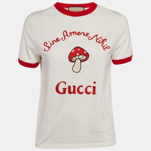 Gucci White Embroidered Cotton Sine Amore Nihil T-Shirt L - Gucci - Modalova