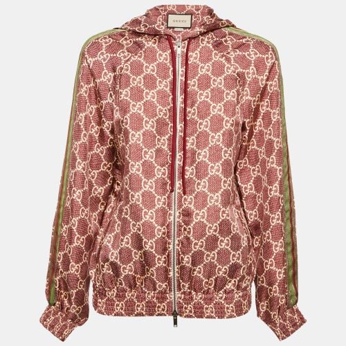 Gucci Red GG Supreme Silk Zip-Up Jacket XS - Gucci - Modalova