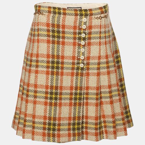 Gucci Multicolor Checkered Wool Blend Horsebit Mini Skirt M - Gucci - Modalova