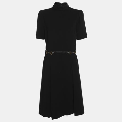 Gucci Black Stretch Crepe Mock Neck Knee-Length Dress M - Gucci - Modalova