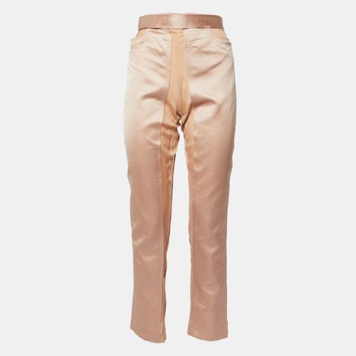 Nude Silk Belt Detail Trousers M - Gucci - Modalova