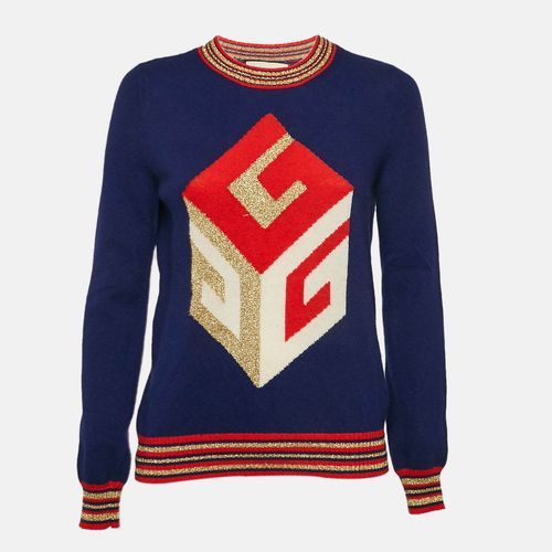 Cube Intarsia Lurex Wool Knit Sweater XS - Gucci - Modalova