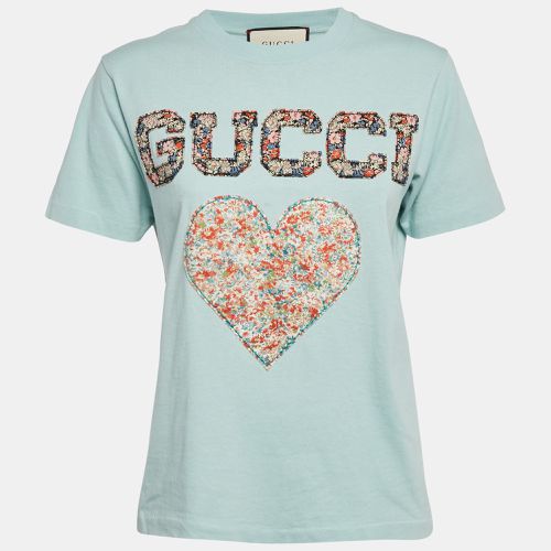 Gucci Blue Heart Applique Jersey Liberty London Edition T-Shirt XS - Gucci - Modalova