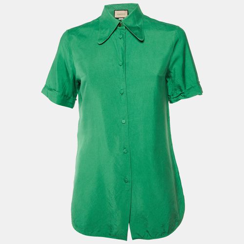 Gucci Green Silk Button Front Shirt S - Gucci - Modalova