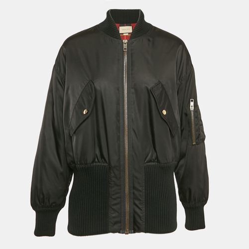 Nylon Rib Trim Nylon Padded Bomber Jacket S - Gucci - Modalova