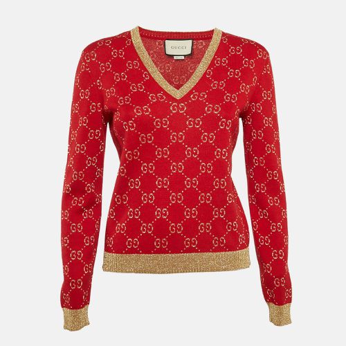 GG Lamé Knit V-Neck Sweater S - Gucci - Modalova