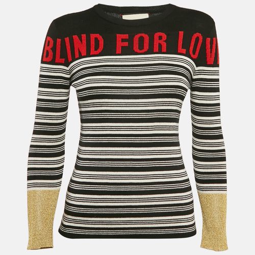 White Blind For Love Intarsia Lamé and Cashmere Knit Sweater XS - Gucci - Modalova