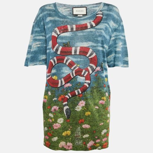 Gucci Multicolor Printed Linen Knit Top XS - Gucci - Modalova