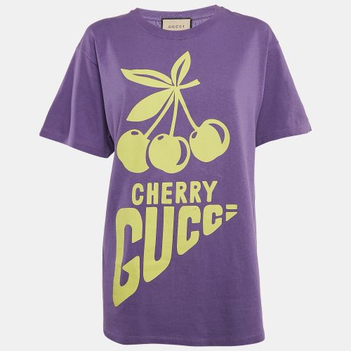 Gucci Purple Cherry Print Jersey Crew Neck T-Shirt XS - Gucci - Modalova