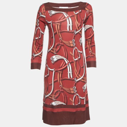 Equestrian Dark Printed Jersey Knee-Length Dress S - Gucci - Modalova