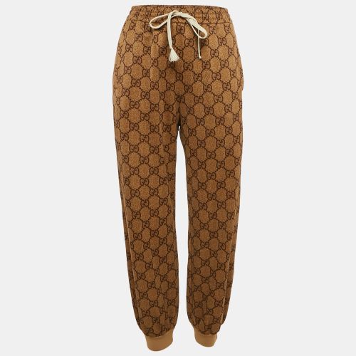 Gucci Brown GG Supreme Logo Print Jersey Trackpants S - Gucci - Modalova