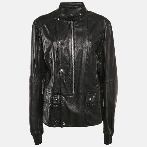 Pinhole Pattern Leather Zip-Up Jacket XL - Gucci - Modalova