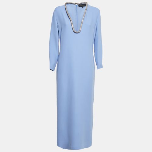 Gucci Blue Silk Stud Detail Long Dress M - Gucci - Modalova