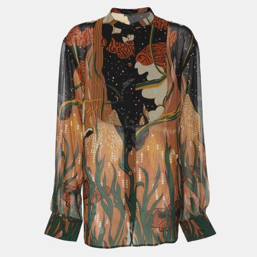 Gucci Multicolor Printed Silk Long Sleeve Blouse L - Gucci - Modalova