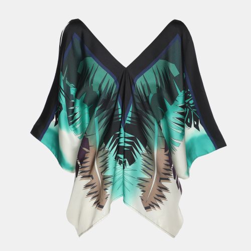 Gucci Multicolor Print Silk V-Neck Poncho Top M - Gucci - Modalova