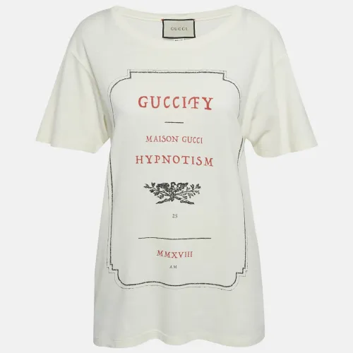 Gucci Cream Hypnotism Print Jersey T-Shirt XS - Gucci - Modalova