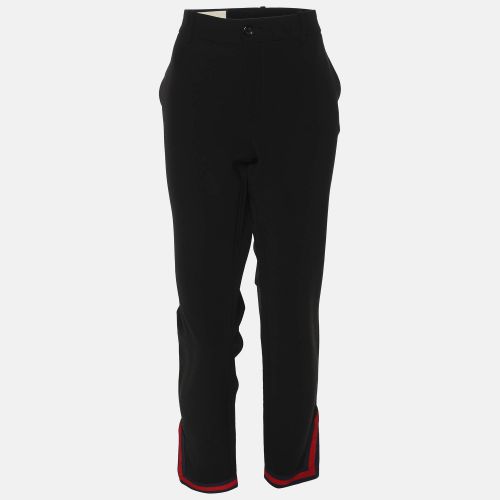 Gucci Black Stretch Crepe Web Pants L - Gucci - Modalova