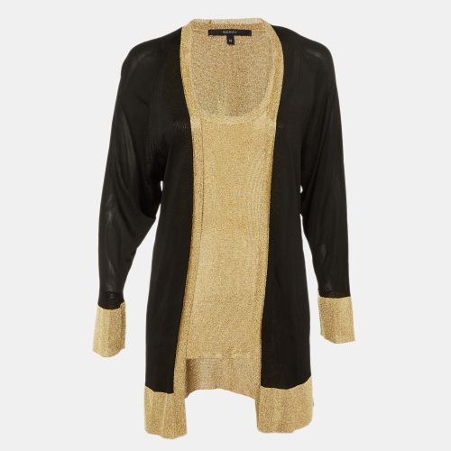 Gucci Black/Gold Knit Sleeveless Top & Cardigan Set S/M - Gucci - Modalova