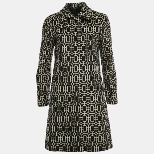 White Octagonal Pattern Wool Single Breasted Coat M - Gucci - Modalova