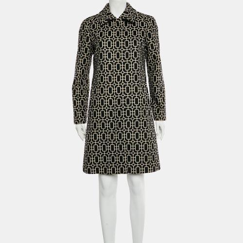 White Octagonal Pattern Wool Single Breasted Coat M - Gucci - Modalova