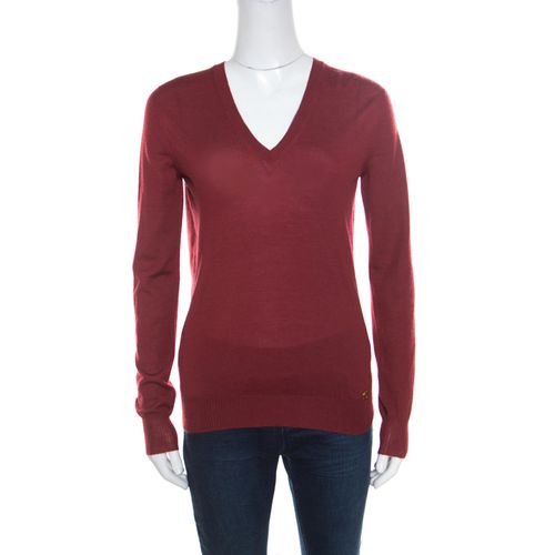 Gucci Red Cashmere V-Neck Sweater S - Gucci - Modalova