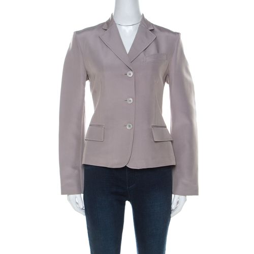 Silk Blend Button Front Tailored Blazer M - Gucci - Modalova