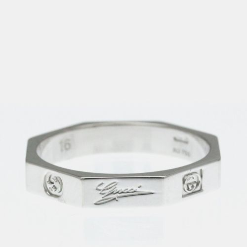 Gucci Octagonal White Gold 18K Fashion No Stone Band Ring Silver - Gucci - Modalova