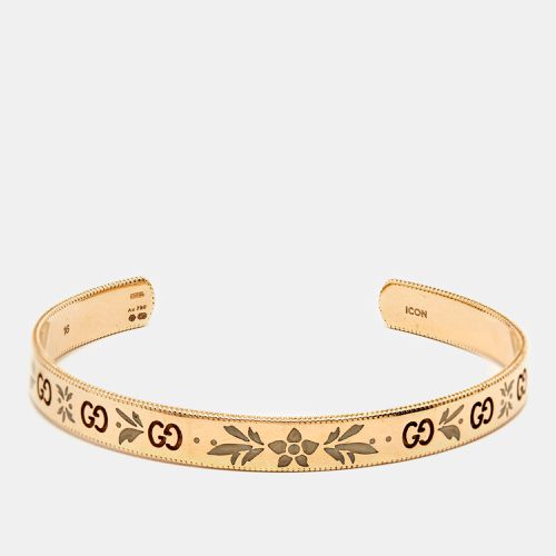 Gucci GG Icon Blossom Enamel 18k Rose Gold Cuff Bracelet 16 - Gucci - Modalova