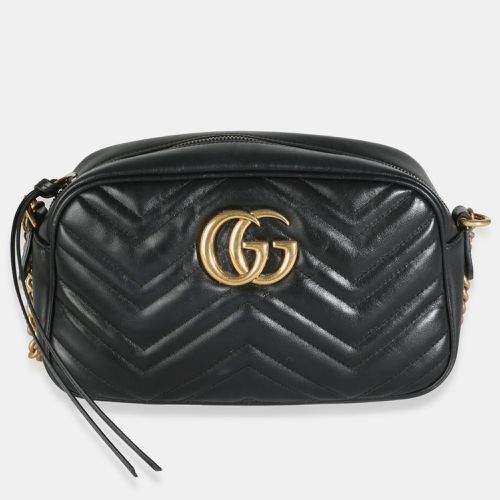 Gucci Black Matelasse Leather Small GG Marmont Chain Bag Bag - Gucci - Modalova