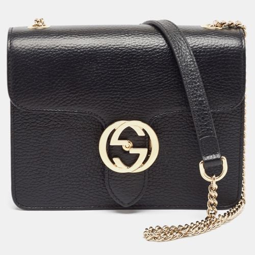 Gucci Black Leather Small Dollar Interlocking G Shoulder Bag - Gucci - Modalova